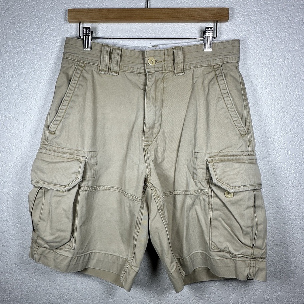 Polo Ralph Lauren Men's Cargo Pockets Khaki Shorts Tan Beige‎ Chino Y2K 30